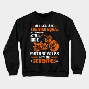 Vintage Mens Grandpa Motorcycle Biker Birthday 70 Years Old Crewneck Sweatshirt